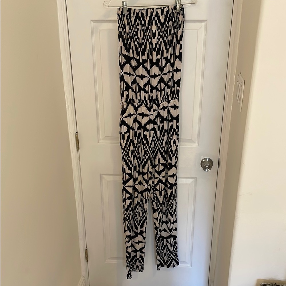 Vintage Havana Black and White Patterned Women's Jumpsuit